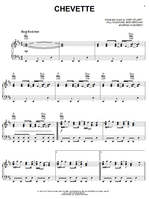 Audio Adrenaline Chevette Sheet Music Notes & Chords for Piano, Vocal & Guitar (Right-Hand Melody) - Download or Print PDF Audio Adrenaline Chevette Sheet Music Notes & Chords for Piano, Vocal & Guitar (Right-Hand Melody) - Download or Print PDF