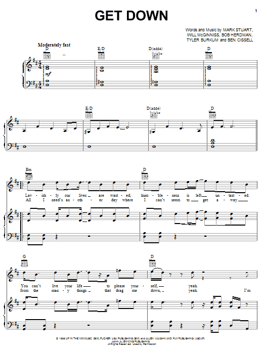 Audio Adrenaline Get Down Sheet Music Notes & Chords for Guitar Tab - Download or Print PDF