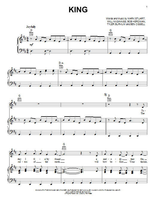 Audio Adrenaline King Sheet Music Notes & Chords for Melody Line, Lyrics & Chords - Download or Print PDF