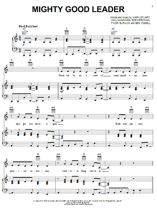 Audio Adrenaline Mighty Good Leader Sheet Music Notes & Chords for Piano, Vocal & Guitar (Right-Hand Melody) - Download or Print PDF Audio Adrenaline Mighty Good Leader Sheet Music Notes & Chords for Piano, Vocal & Guitar (Right-Hand Melody) - Download or Print PDF