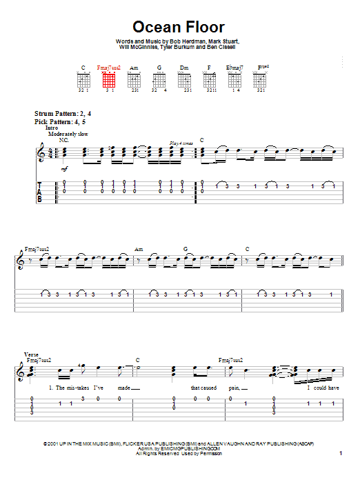 Audio Adrenaline Ocean Floor Sheet Music Notes & Chords for Easy Piano - Download or Print PDF