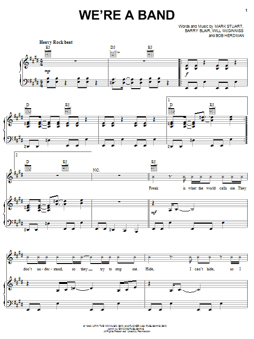 Audio Adrenaline We're A Band Sheet Music Notes & Chords for Piano, Vocal & Guitar (Right-Hand Melody) - Download or Print PDF Audio Adrenaline We're A Band Sheet Music Notes & Chords for Piano, Vocal & Guitar (Right-Hand Melody) - Download or Print PDF