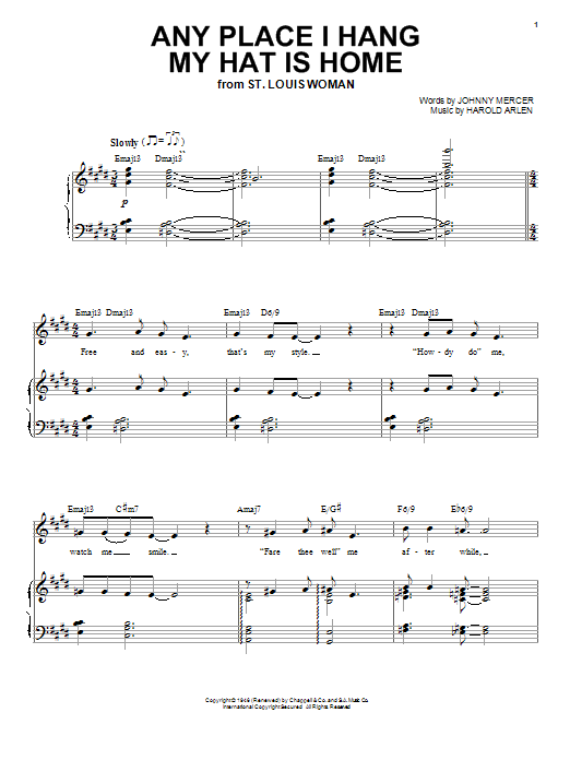 Audra McDonald Any Place I Hang My Hat Is Home Sheet Music Notes & Chords for Piano, Vocal & Guitar (Right-Hand Melody) - Download or Print PDF