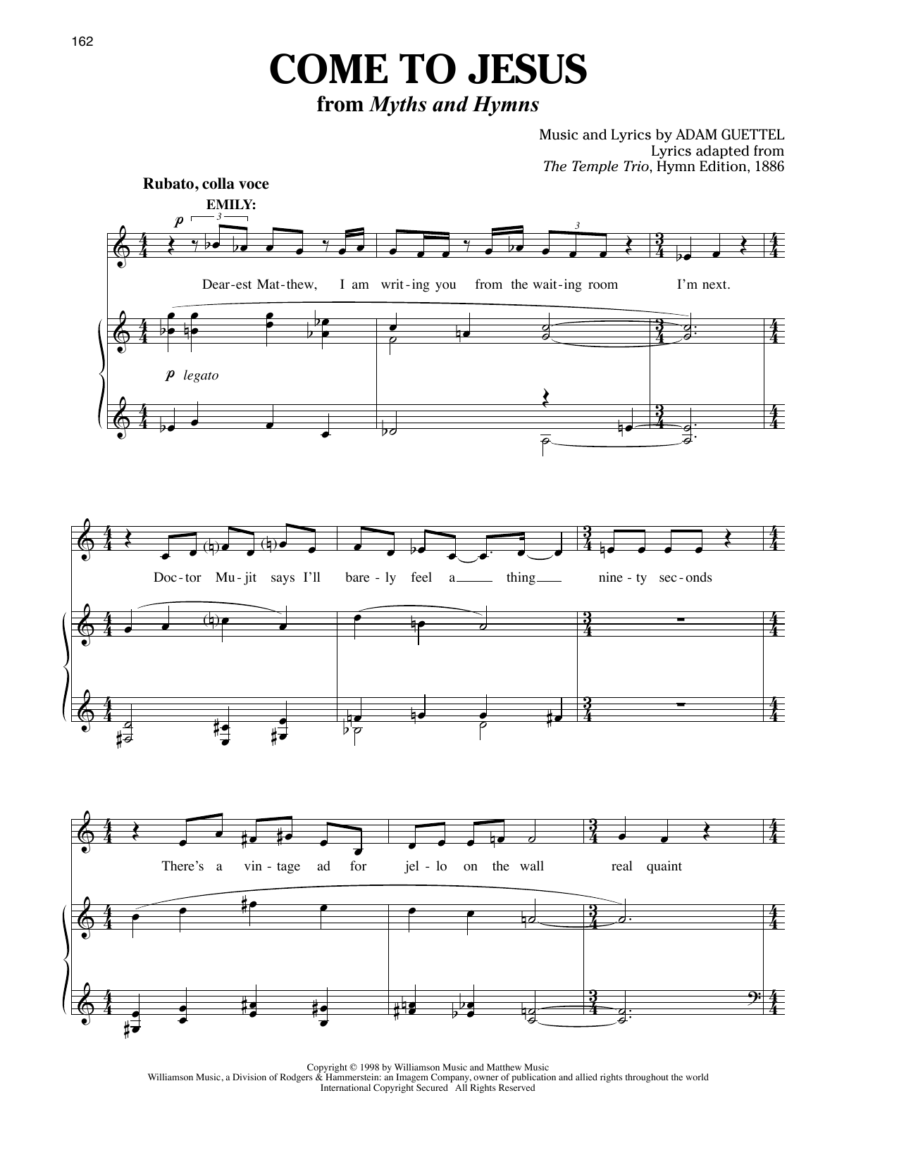 Audra McDonald Come To Jesus Sheet Music Notes & Chords for Piano & Vocal - Download or Print PDF