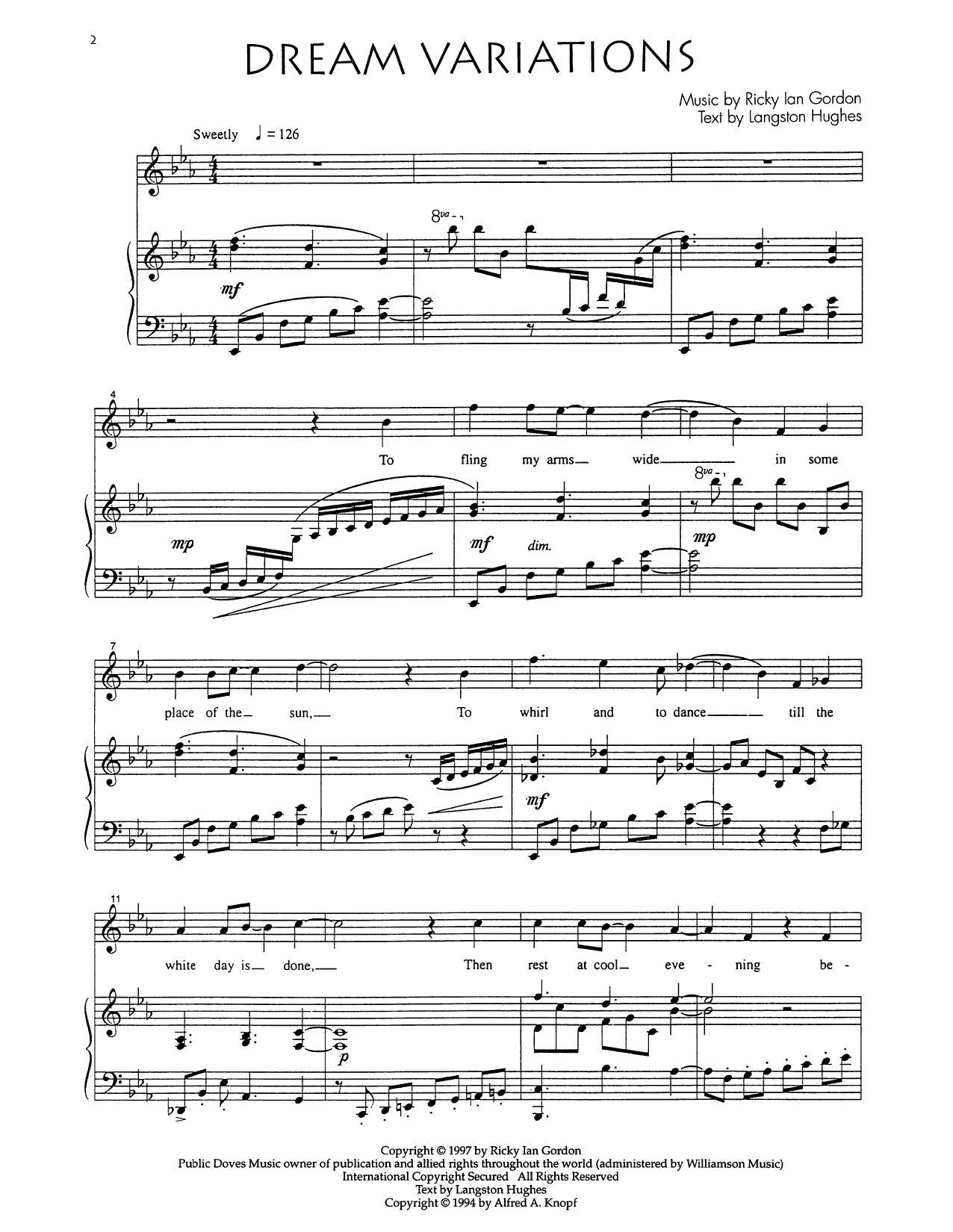 Audra McDonald Dream Variations Sheet Music Notes & Chords for Piano & Vocal - Download or Print PDF