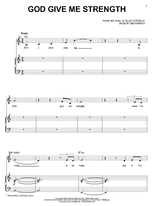 Audra McDonald God Give Me Strength Sheet Music Notes & Chords for Piano, Vocal & Guitar (Right-Hand Melody) - Download or Print PDF