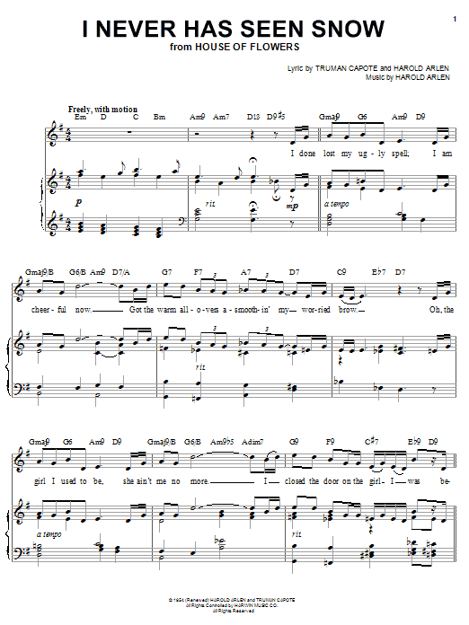 Audra McDonald I Never Has Seen Snow Sheet Music Notes & Chords for Piano, Vocal & Guitar (Right-Hand Melody) - Download or Print PDF