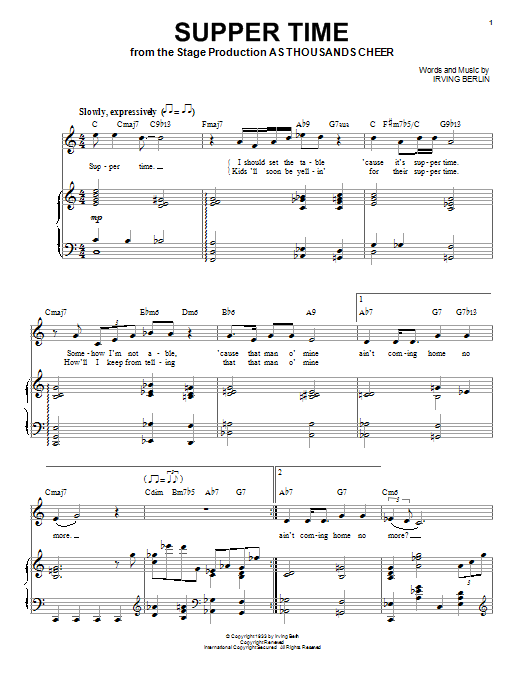 Audra McDonald Supper Time Sheet Music Notes & Chords for Piano & Vocal - Download or Print PDF