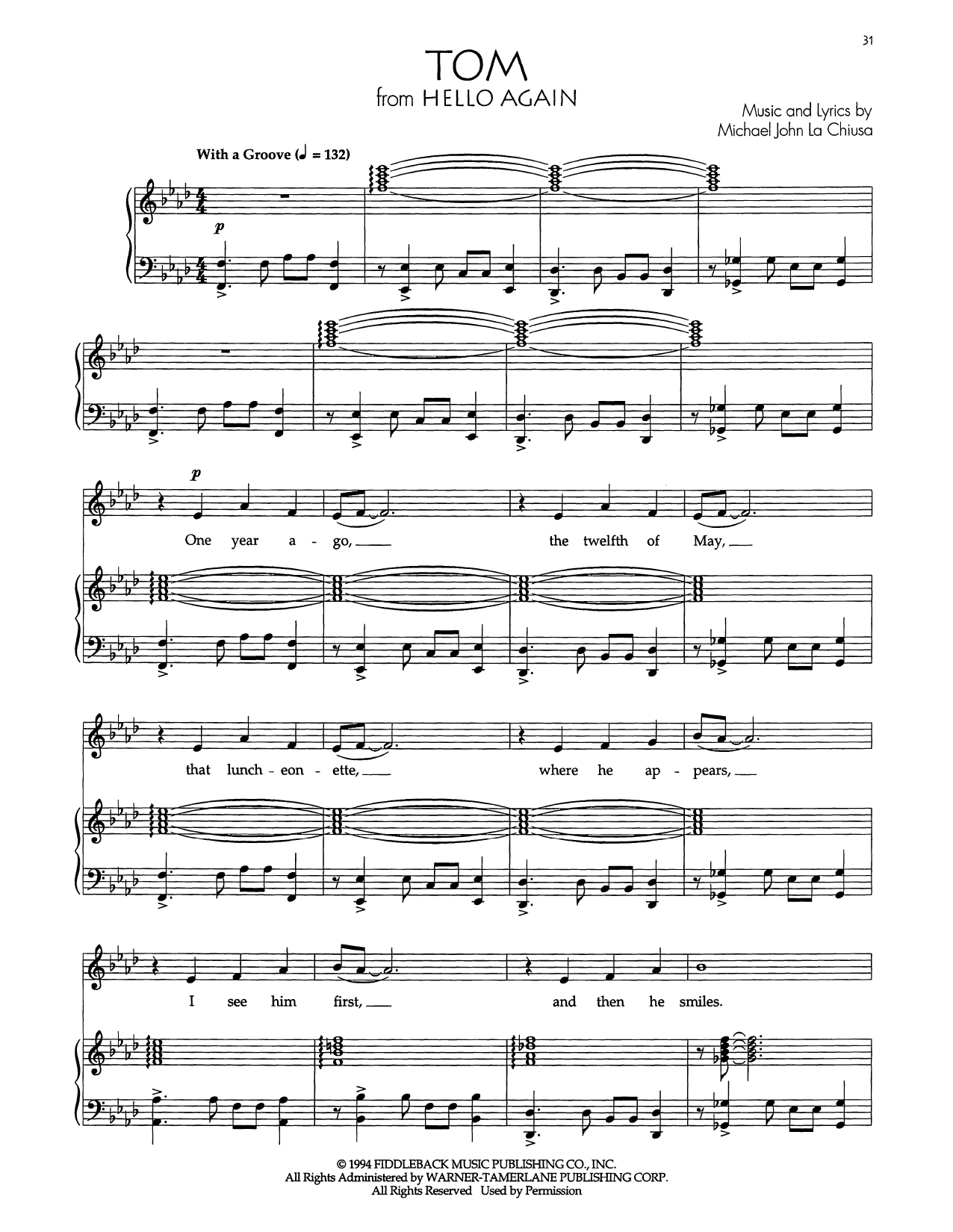 Audra McDonald Tom Sheet Music Notes & Chords for Piano & Vocal - Download or Print PDF