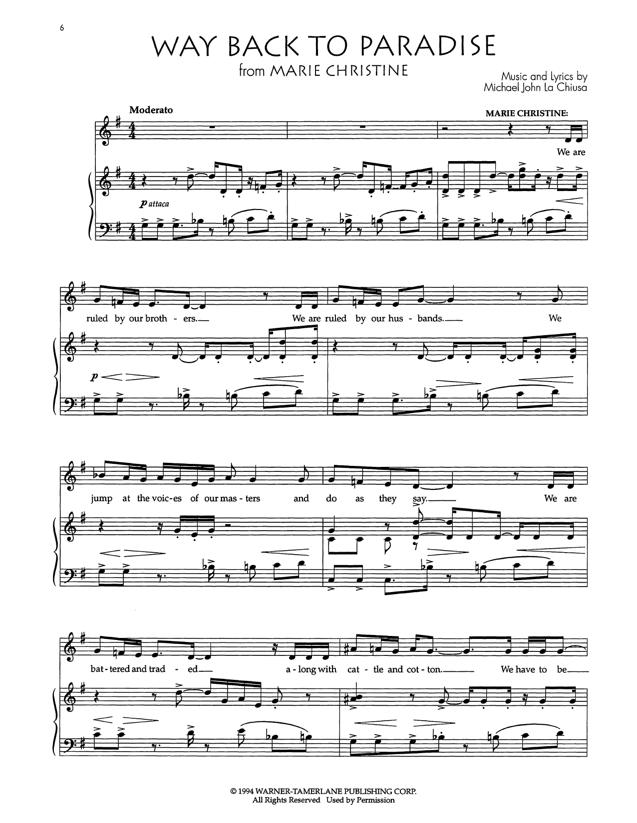 Audra McDonald Way Back To Paradise Sheet Music Notes & Chords for Piano & Vocal - Download or Print PDF