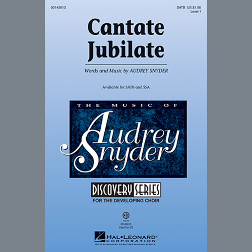 Audrey Snyder, Cantate Jubilate, SATB