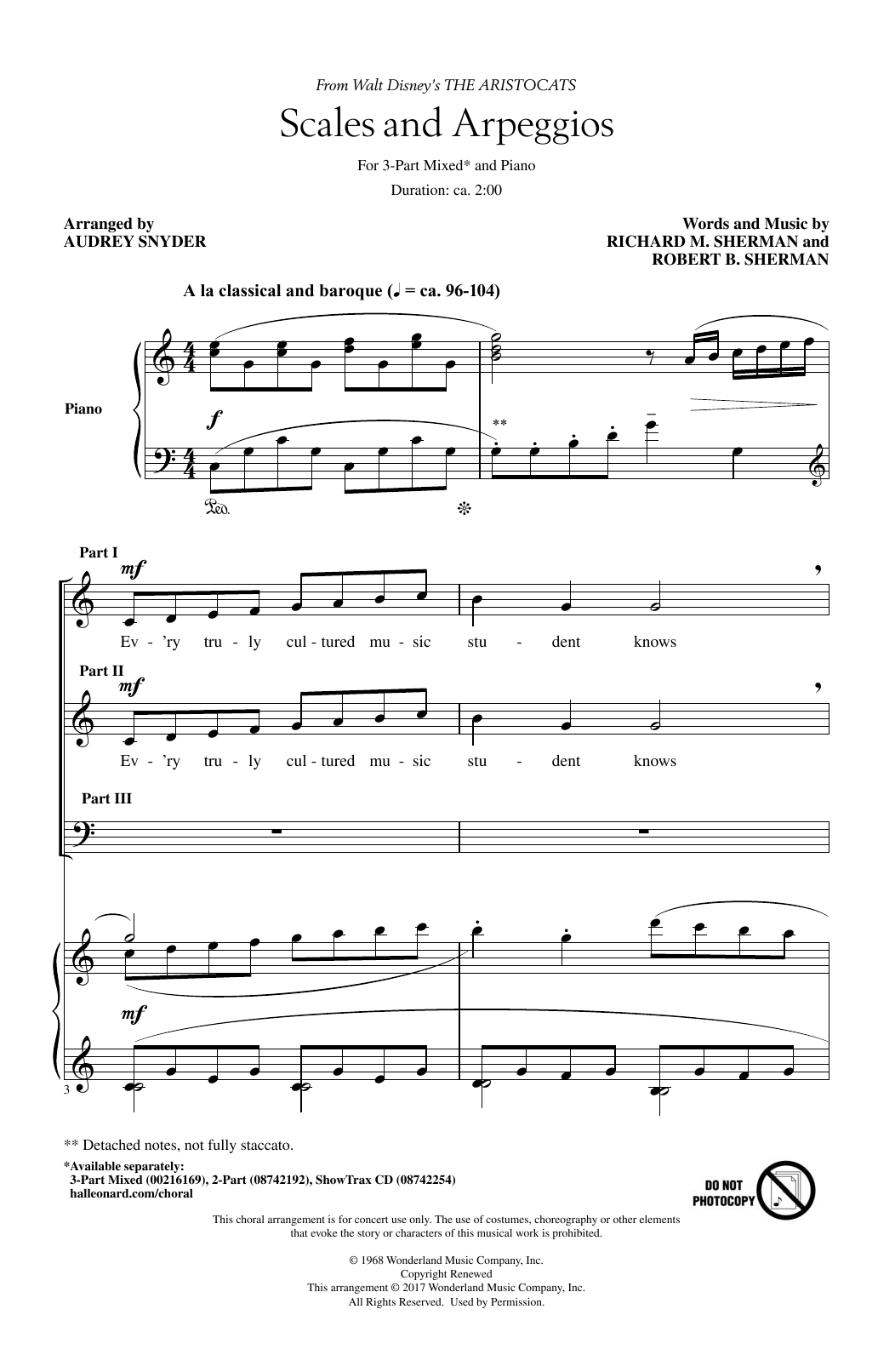 Audrey Snyder Scales And Arpeggios Sheet Music Notes & Chords for 3-Part Mixed - Download or Print PDF