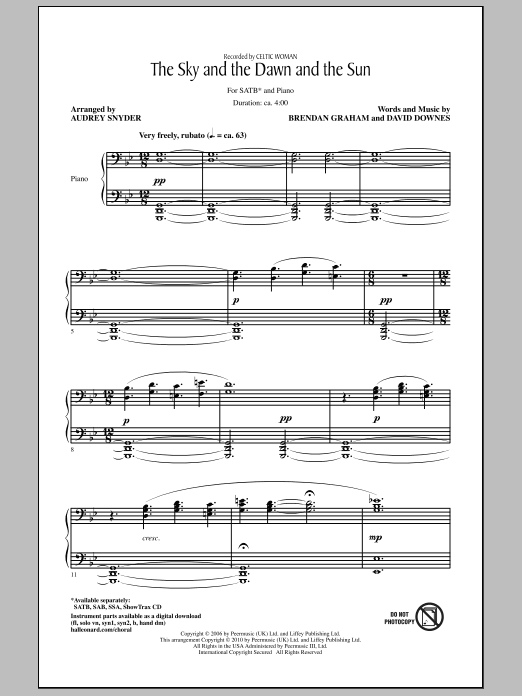 Audrey Snyder The Sky And The Dawn And The Sun Sheet Music Notes & Chords for SAB - Download or Print PDF