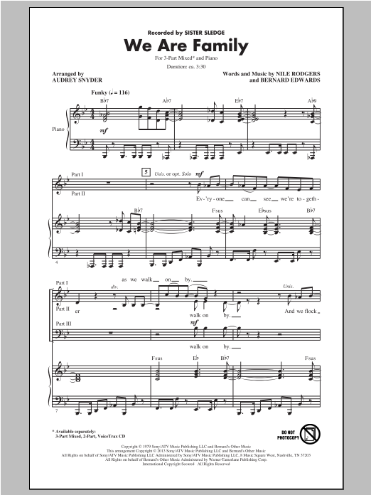 Audrey Snyder We Are Family Sheet Music Notes & Chords for 2-Part Choir - Download or Print PDF
