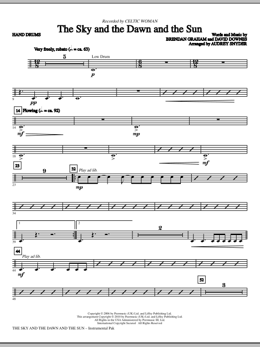 The Sky And The Dawn And The Sun - Hand Drum sheet music