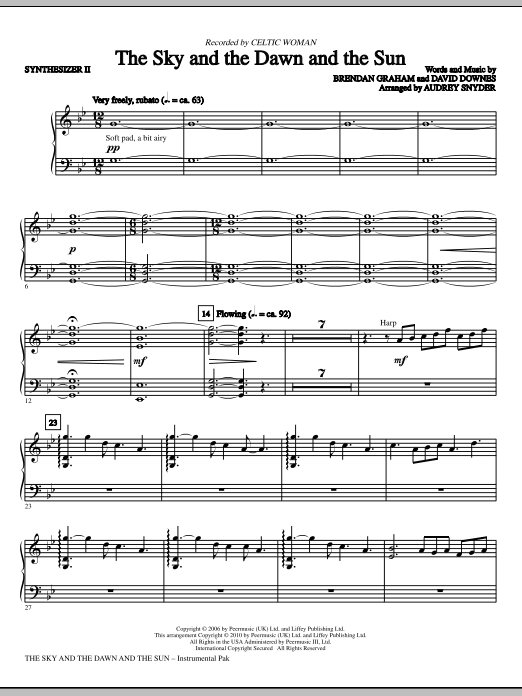 The Sky And The Dawn And The Sun - Synthesizer II sheet music