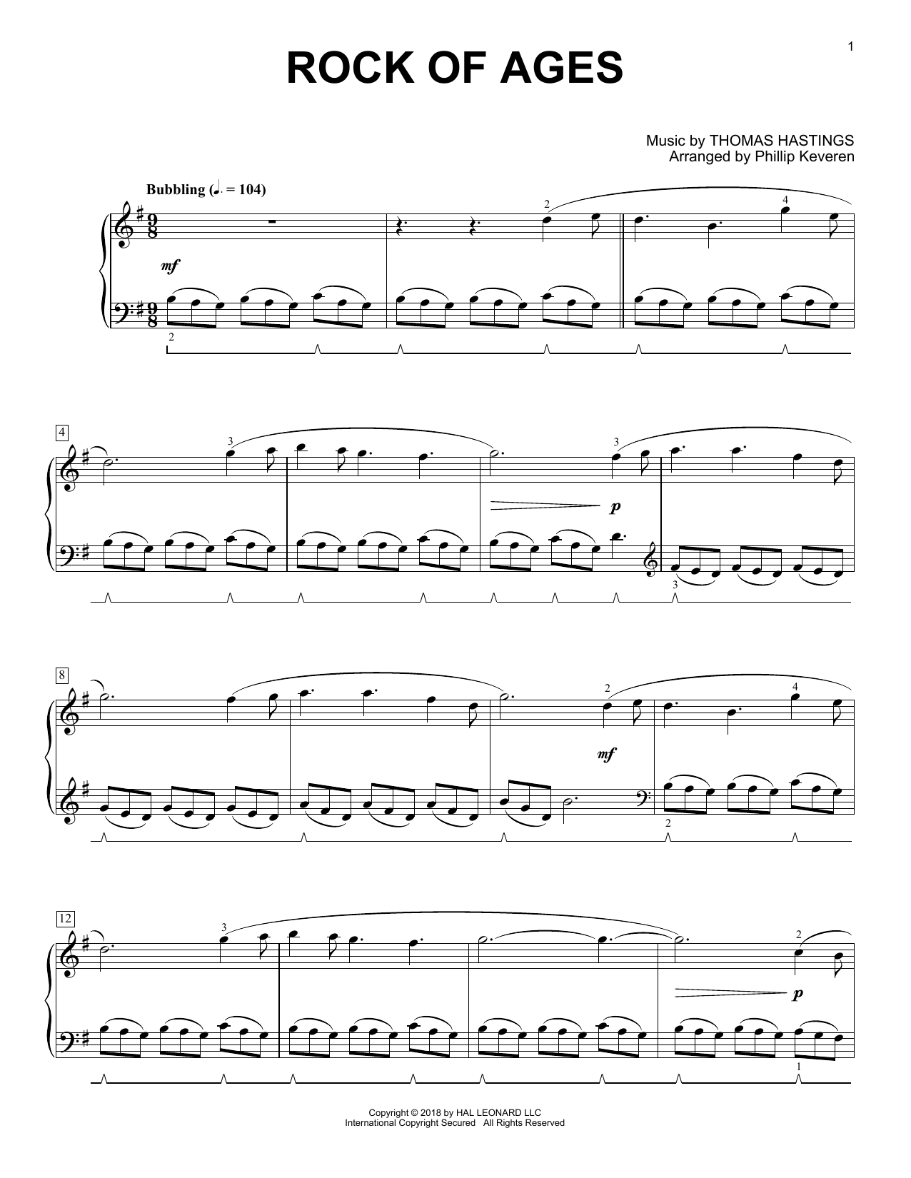 Augustus M. Toplady Rock Of Ages [Classical version] (arr. Phillip Keveren) Sheet Music Notes & Chords for Piano - Download or Print PDF