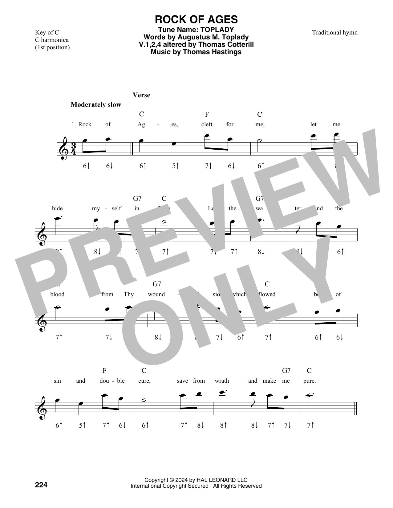 Augustus M. Toplady Rock Of Ages Sheet Music Notes & Chords for Guitar Tab - Download or Print PDF