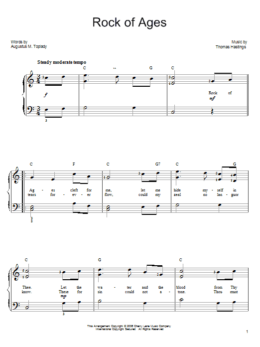 Augustus M. Toplady Rock Of Ages Sheet Music Notes & Chords for Chord Buddy - Download or Print PDF