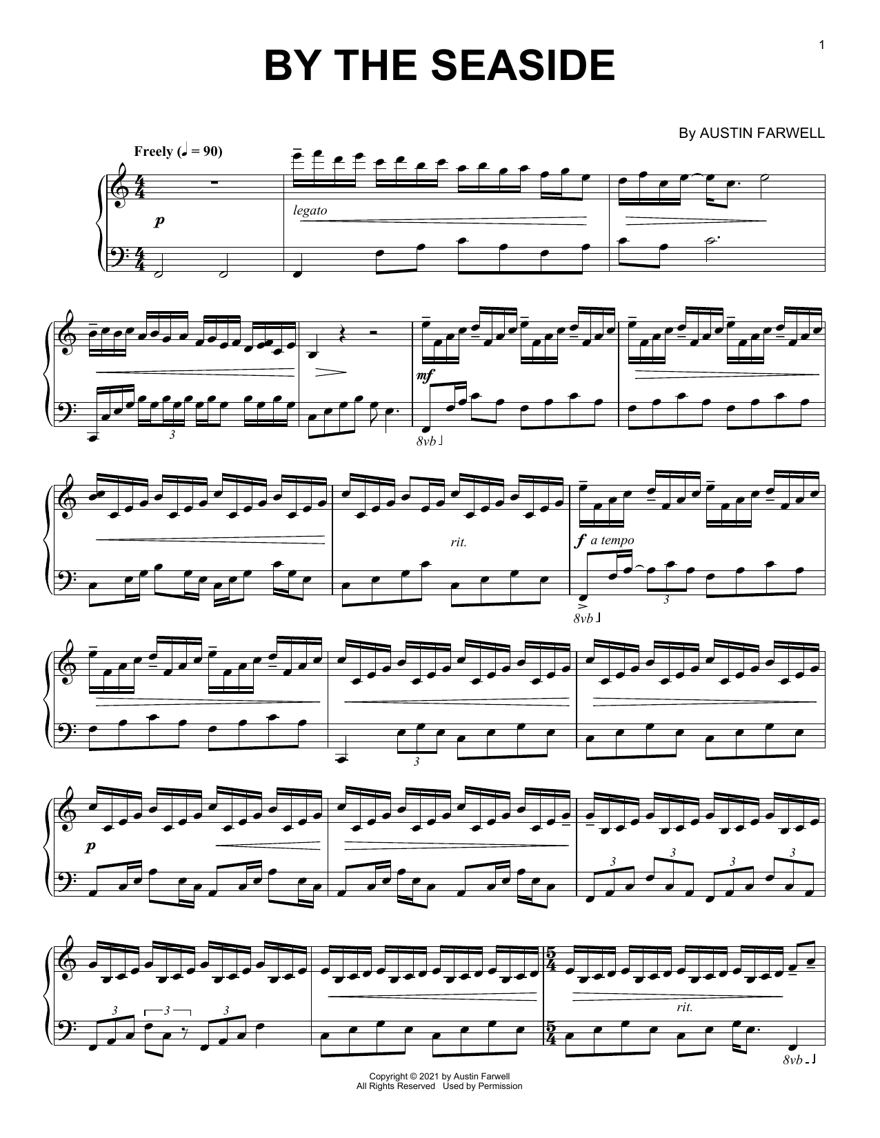 Austin Farwell By The Seaside Sheet Music Notes & Chords for Piano Solo - Download or Print PDF