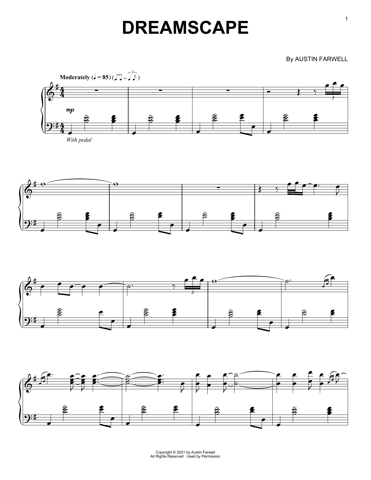 Austin Farwell Dreamscape Sheet Music Notes & Chords for Piano Solo - Download or Print PDF