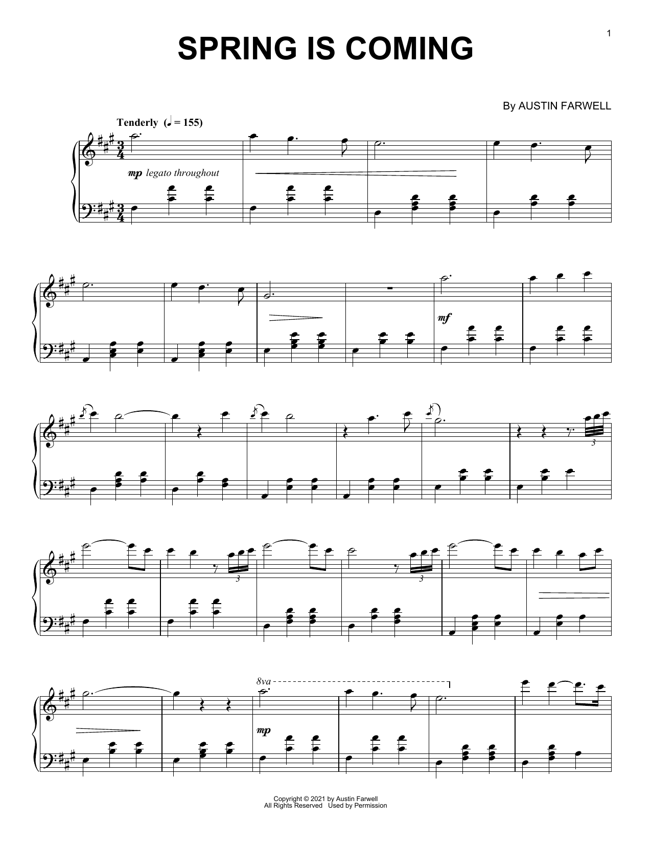 Austin Farwell Spring Is Coming Sheet Music Notes & Chords for Piano Solo - Download or Print PDF