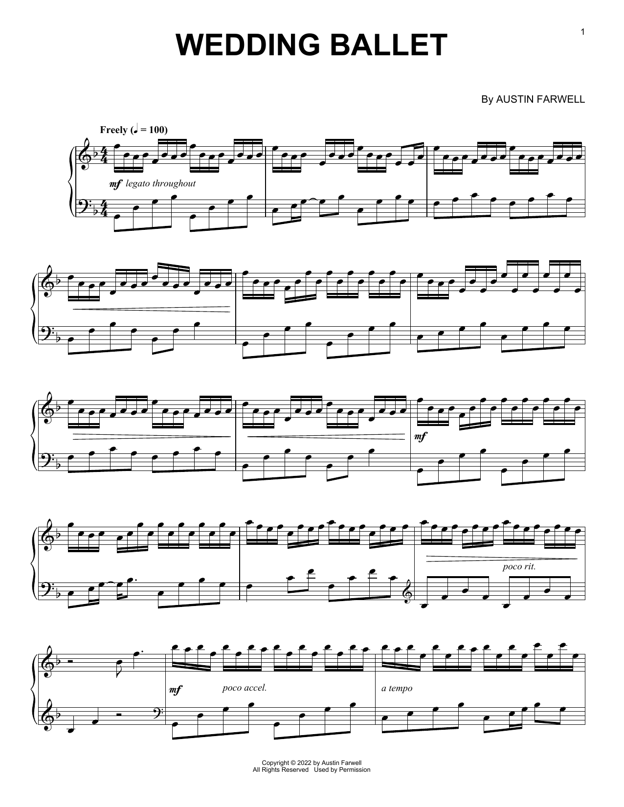 Austin Farwell Wedding Ballet Sheet Music Notes & Chords for Piano Solo - Download or Print PDF