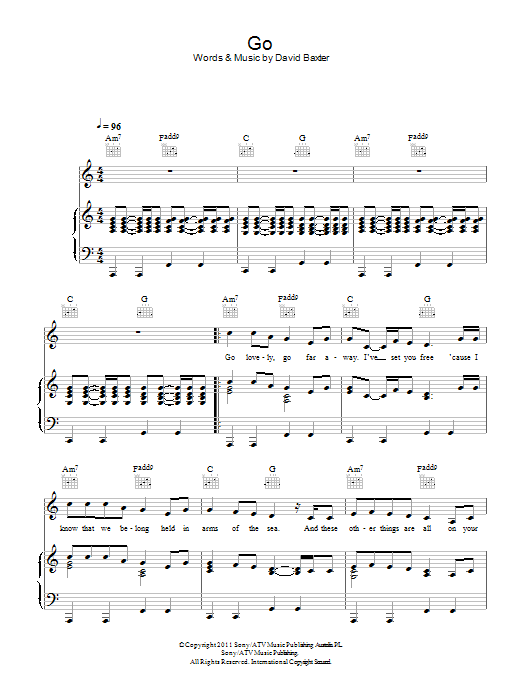 Avalanche City Go Sheet Music Notes & Chords for Piano, Vocal & Guitar (Right-Hand Melody) - Download or Print PDF