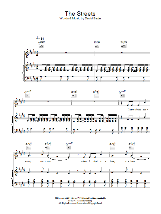 Avalanche City The Streets Sheet Music Notes & Chords for Piano, Vocal & Guitar (Right-Hand Melody) - Download or Print PDF