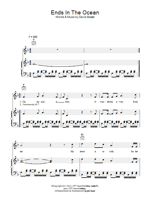 Preview Avalanche City Ends In The Ocean Rock sheet music, notes and chords for Piano, Vocal & Guitar (Right-Hand Melody), SKU: 113921 Ends In The Ocean sheet music