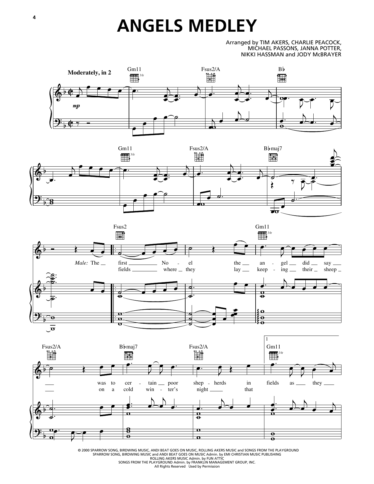 Avalon Angels Medley Sheet Music Notes & Chords for Piano, Vocal & Guitar Chords (Right-Hand Melody) - Download or Print PDF