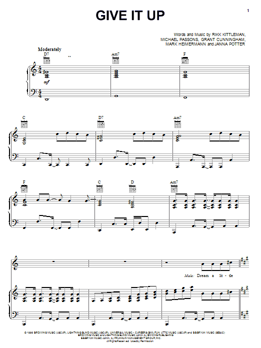 Preview Avalon Give It Up Religious sheet music, notes and chords for Piano, Vocal & Guitar (Right-Hand Melody), SKU: 23083 sheet music, piano notes, chords, guitar tabs, score, transpose, transcribe, how to play, guide, download, learn, tutorial, progression, song, artist, awards, billboard, mtv, vh1, tour, single, album, release