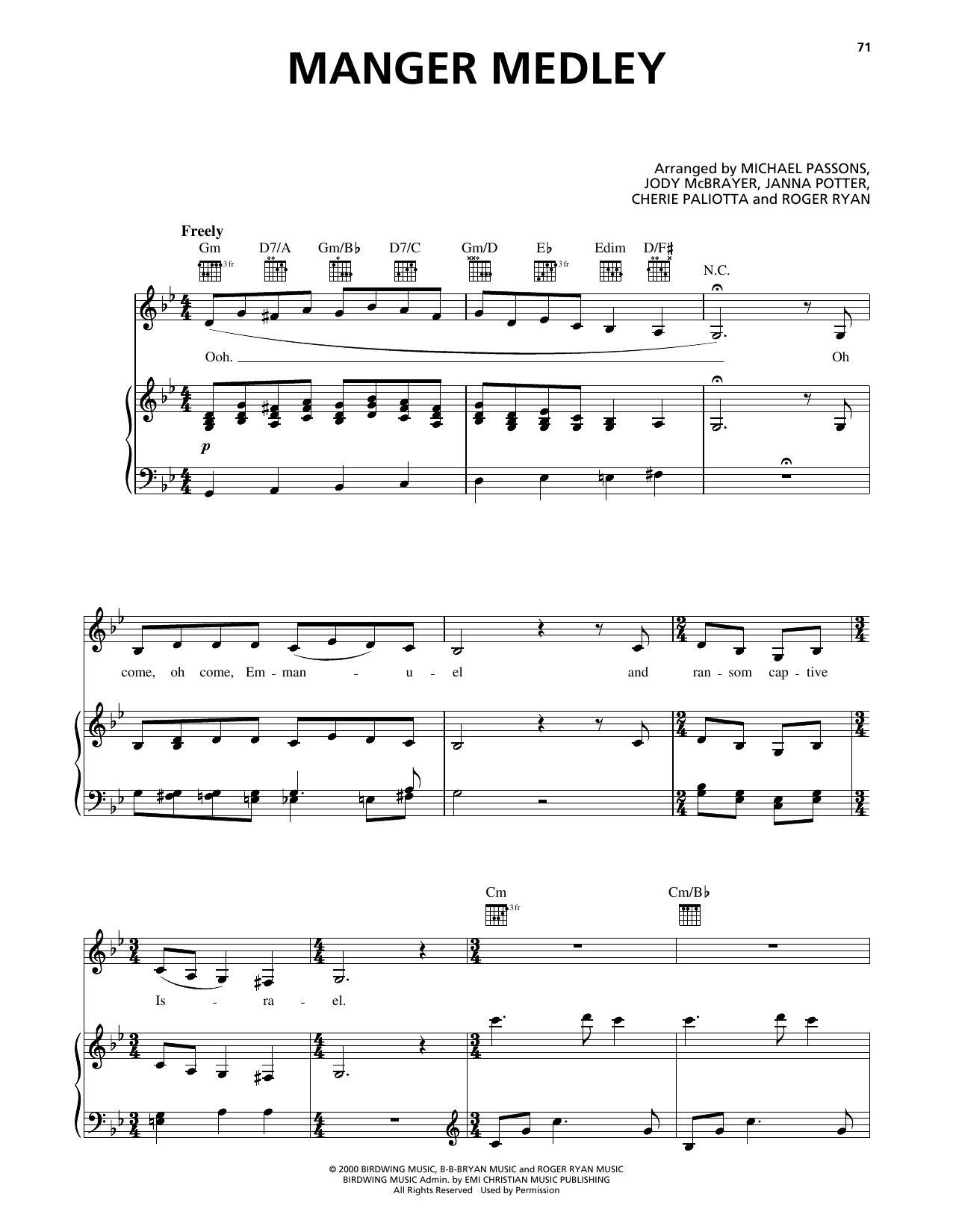 Avalon Manger Medley Sheet Music Notes & Chords for Piano, Vocal & Guitar Chords (Right-Hand Melody) - Download or Print PDF