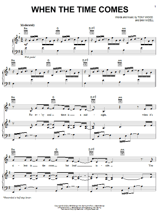 When The Time Comes sheet music
