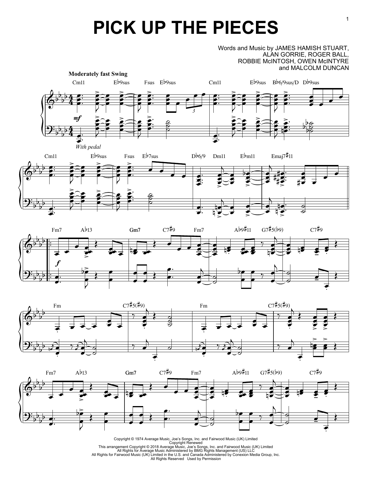Average White Band Pick Up The Pieces [Jazz version] Sheet Music Notes & Chords for Piano - Download or Print PDF