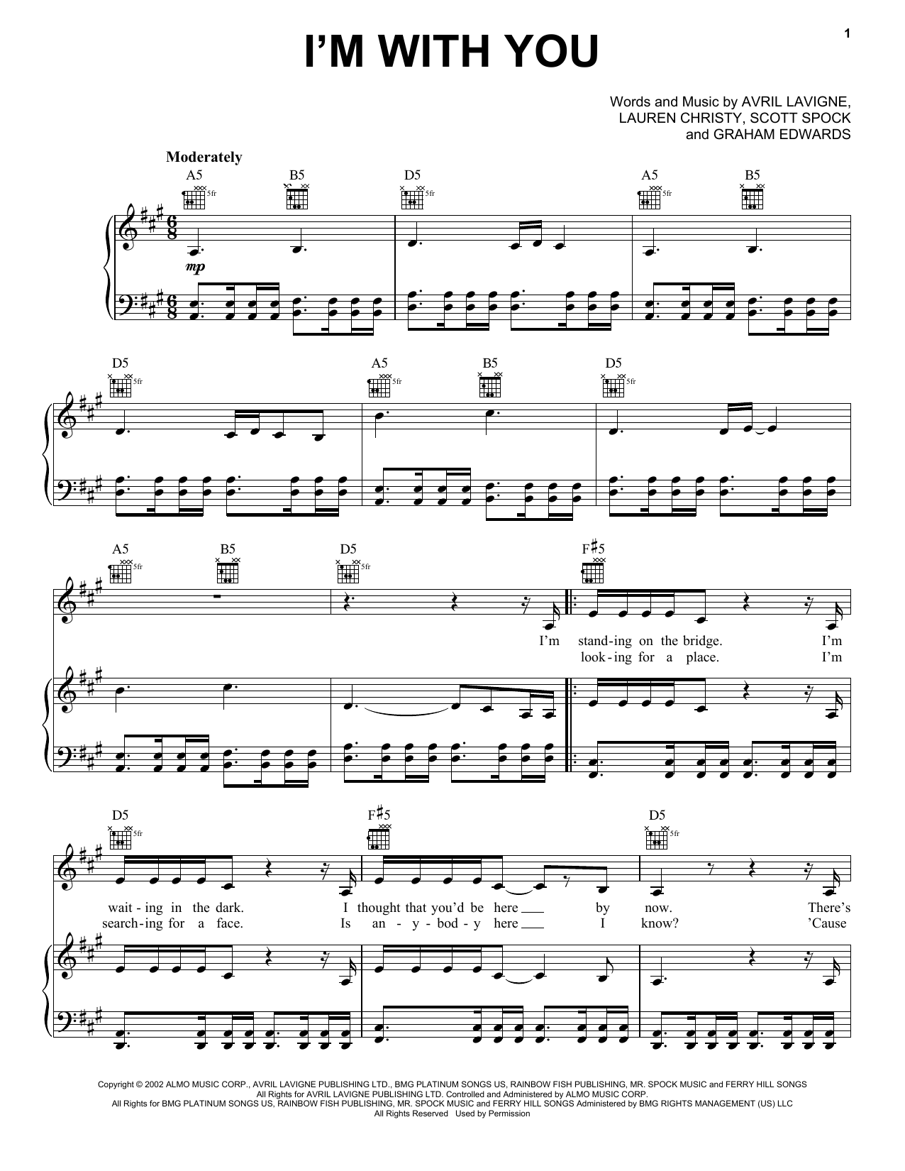 Avril Lavigne I'm With You Sheet Music Notes & Chords for Violin - Download or Print PDF