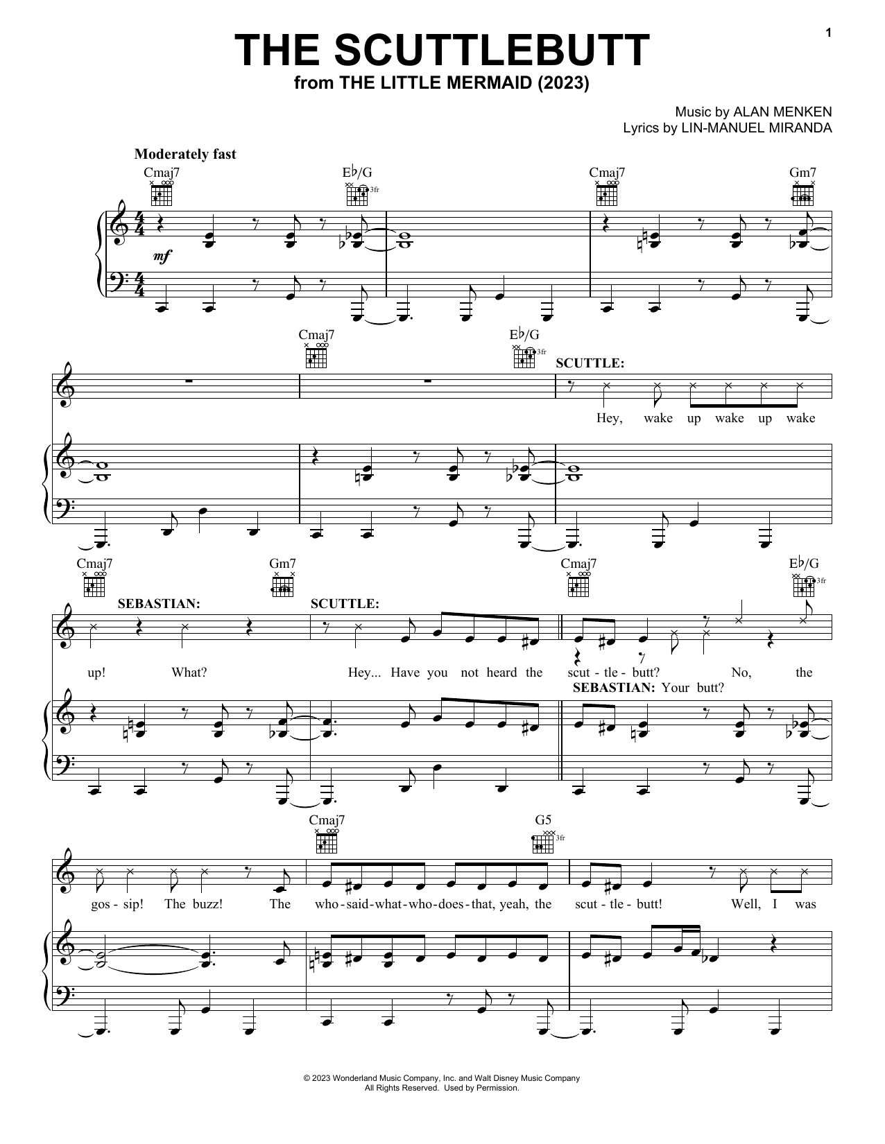 Awkwafina and Daveed Diggs The Scuttlebutt (from The Little Mermaid) (2023) Sheet Music Notes & Chords for Easy Piano - Download or Print PDF