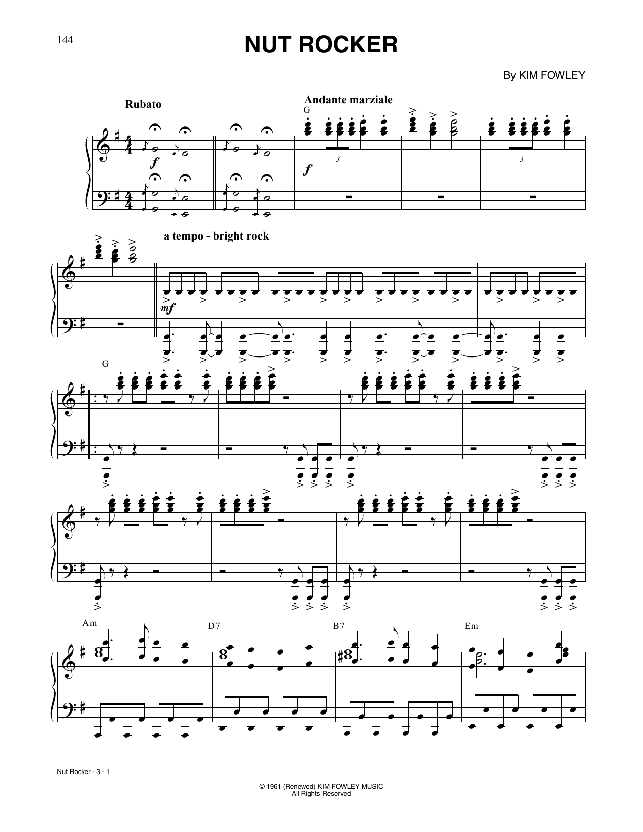 B. Bumble & The Stingers Nut Rocker Sheet Music Notes & Chords for Piano Solo - Download or Print PDF