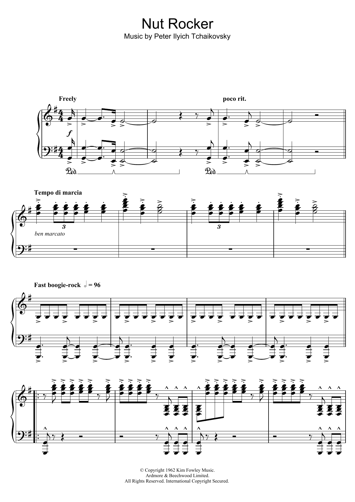 B. Bumble and the Stingers Nut Rocker Sheet Music Notes & Chords for Piano - Download or Print PDF