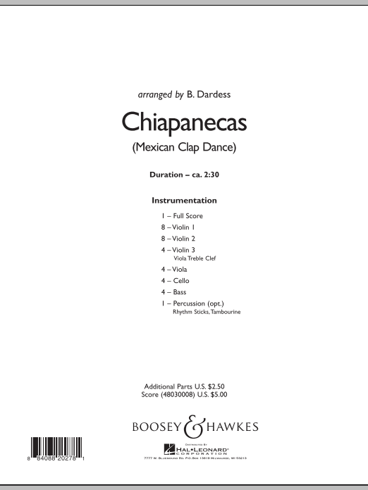 B. Dardess Chiapanecas (Mexican Clap Dance) - Conductor Score (Full Score) Sheet Music Notes & Chords for Orchestra - Download or Print PDF