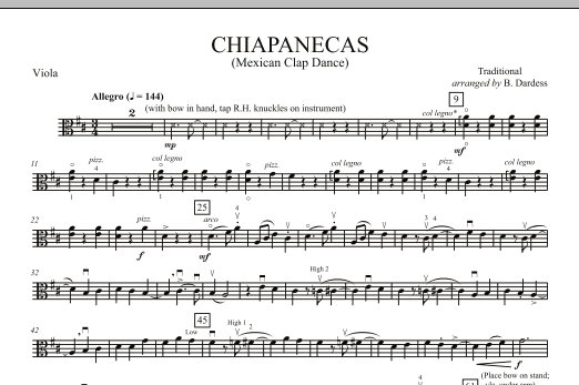 B. Dardess Chiapanecas (Mexican Clap Dance) - Viola Sheet Music Notes & Chords for Orchestra - Download or Print PDF