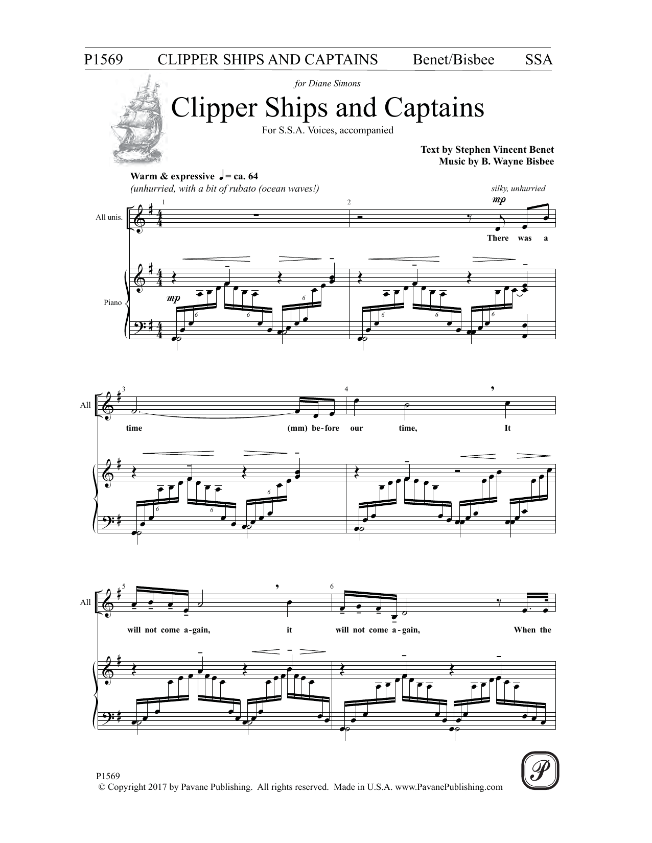 B. Wayne Bisbee Clipper Ships and Captains Sheet Music Notes & Chords for Choral - Download or Print PDF