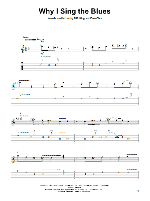 Why I Sing The Blues sheet music