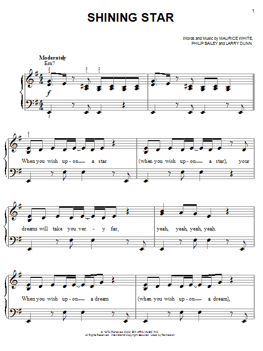 B5 Shining Star Sheet Music Notes & Chords for Piano (Big Notes) - Download or Print PDF