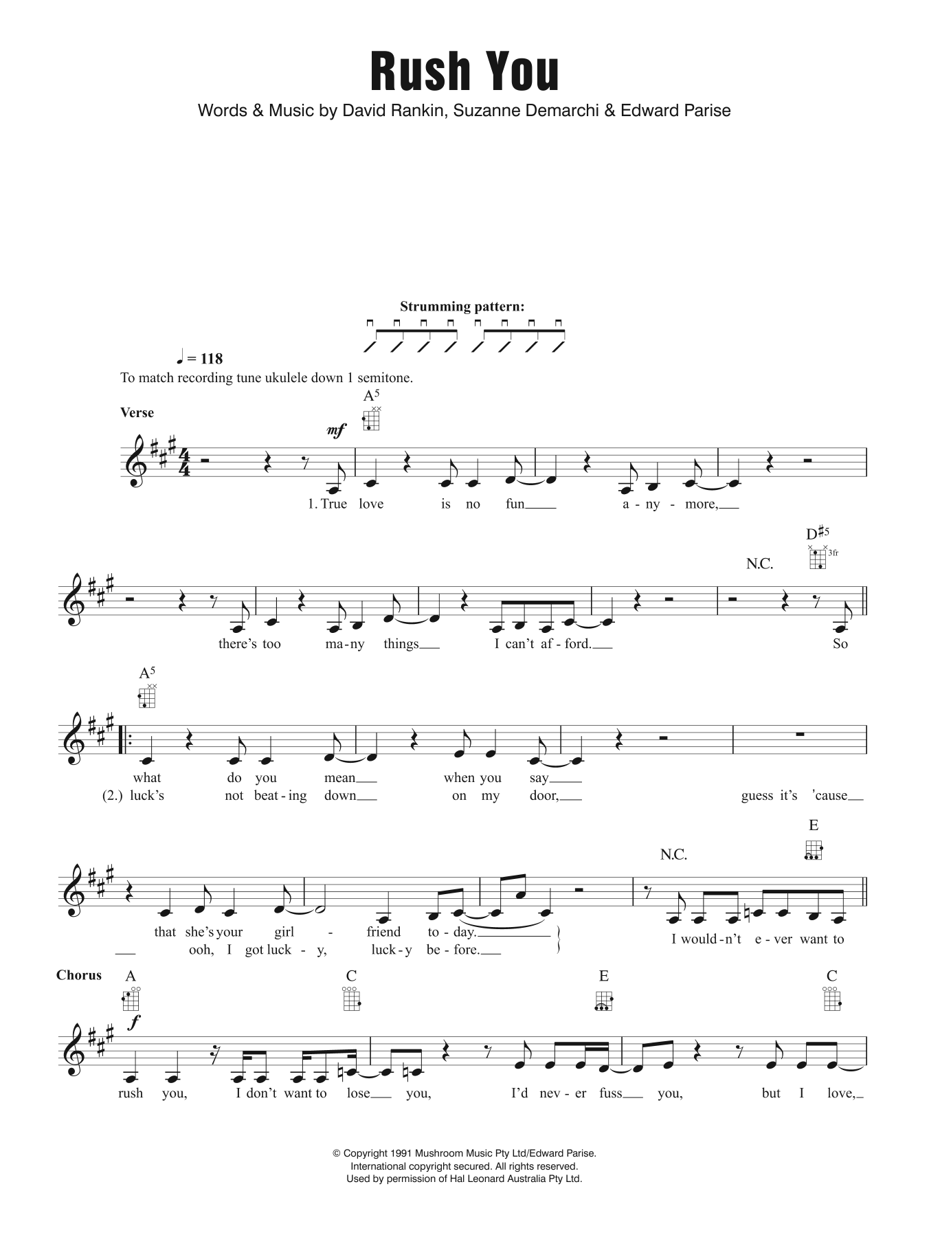 Baby Animals Rush You Sheet Music Notes & Chords for Ukulele - Download or Print PDF