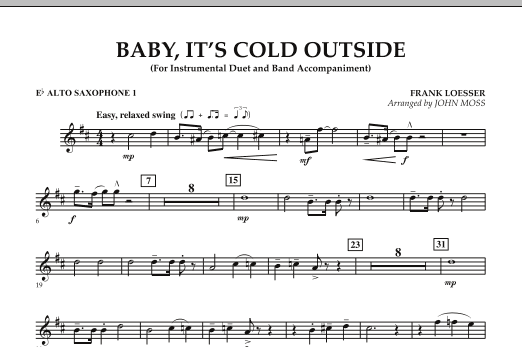 John Moss Baby It S Cold Outside Eb Alto Saxophone 1 Sheet Music Download Pdf Score 287536