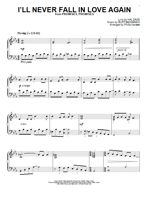 Phillip Keveren I'll Never Fall In Love Again Sheet Music Notes & Chords for Piano - Download or Print PDF