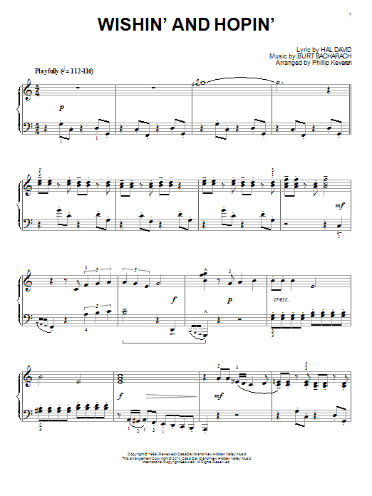 Phillip Keveren Wishin' And Hopin' Sheet Music Notes & Chords for Piano - Download or Print PDF