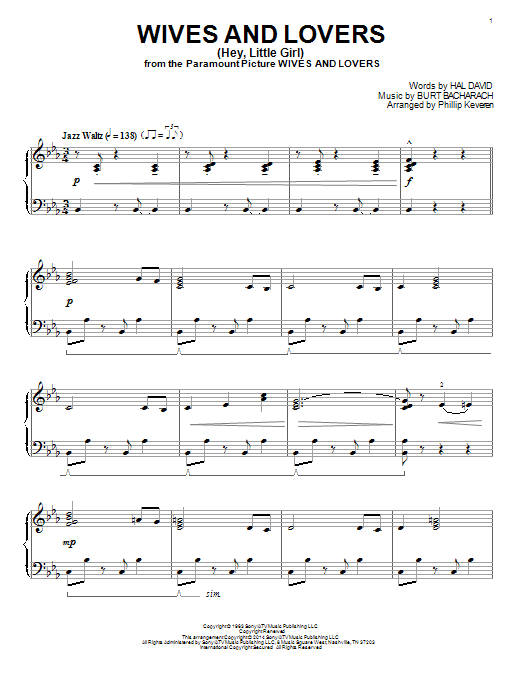Phillip Keveren Wives And Lovers (Hey, Little Girl) Sheet Music Notes & Chords for Piano - Download or Print PDF