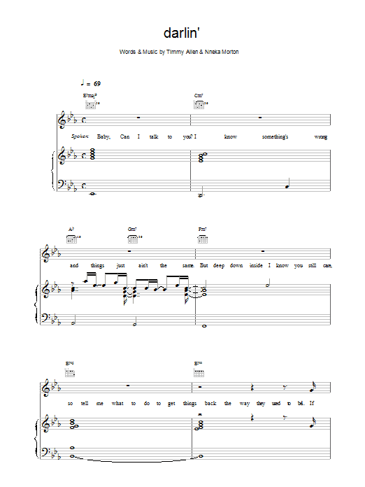 Backstreet Boys Darlin Sheet Music Notes & Chords for Piano, Vocal & Guitar (Right-Hand Melody) - Download or Print PDF